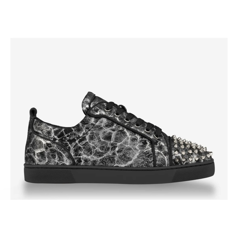 Christian Louboutin, Louis Jr black storm print leather size 45 made Italy